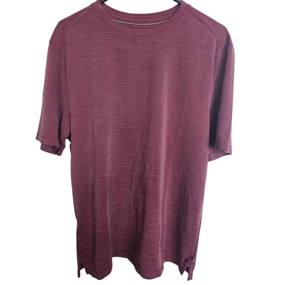 Tommy Bahama Tshirt Men M Purple Siena Sky Striped SS Crewneck Lightweight Tee